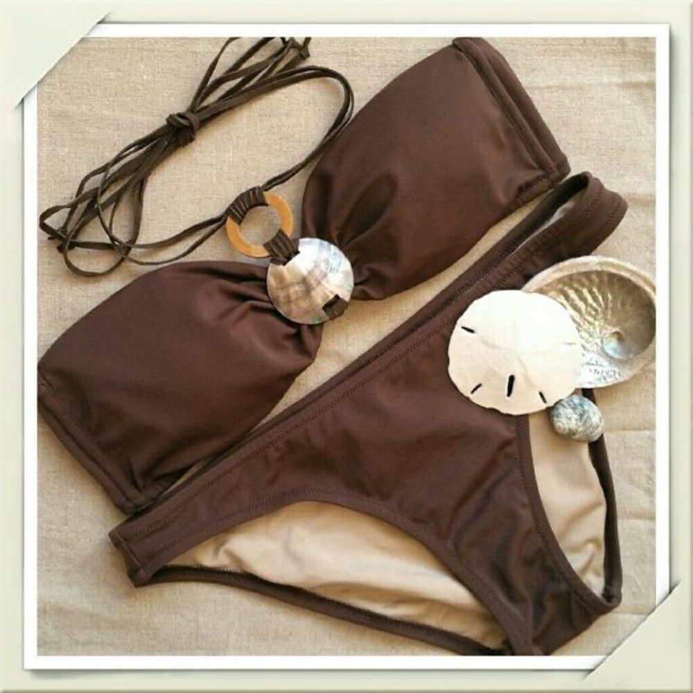 SUEDE BIKINI SET WITH SHELL